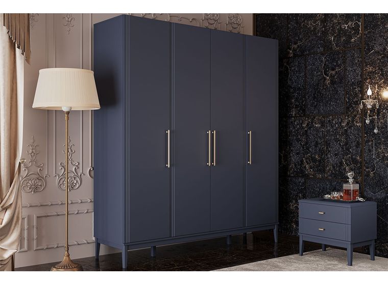 ДЖАЛИ Шкаф для одежды ШР-4 (лак темный лазурный)